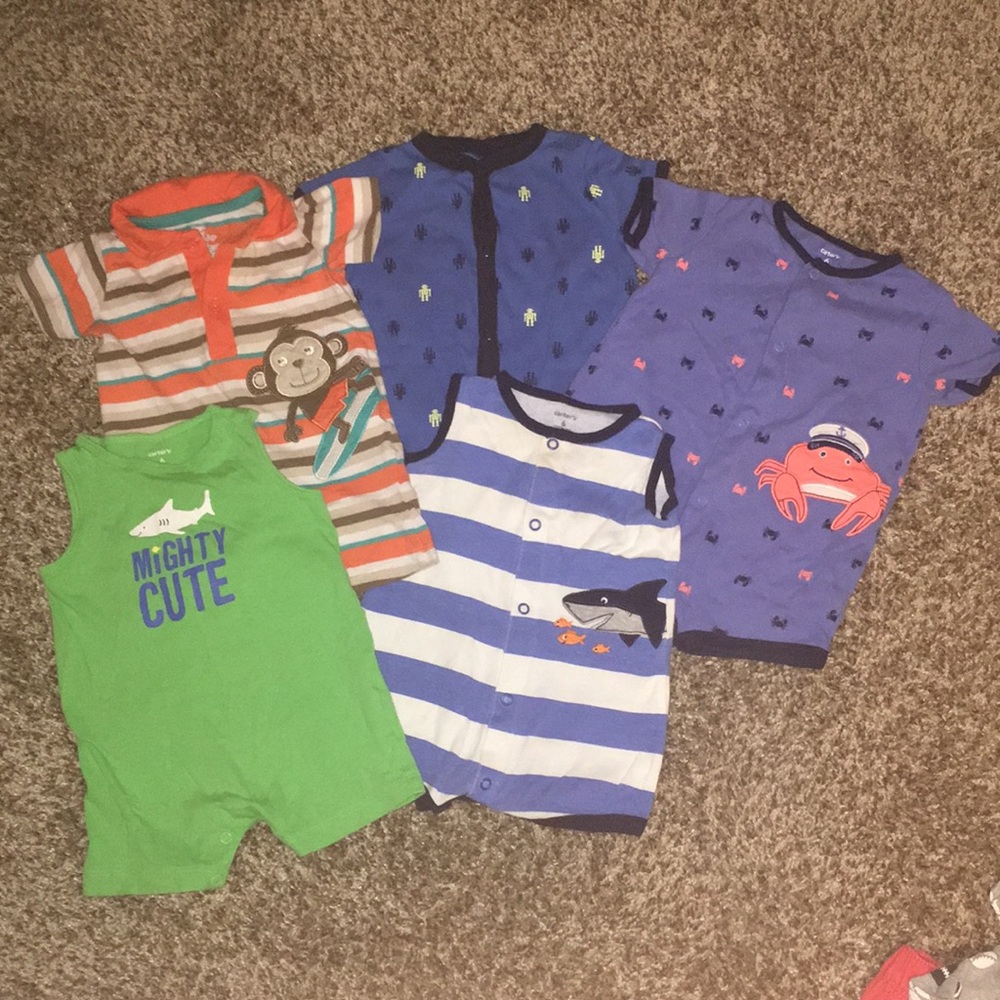 Baby Boy 6 month romper lot